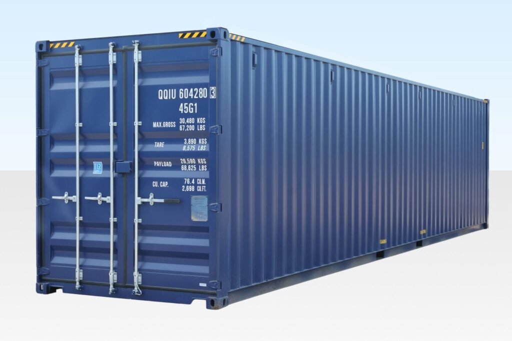 40ft High Cube Container – Blue One Trip (9ft 6″ high)